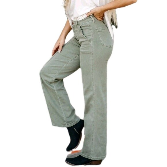 Judy Blue Greenwich High Rise Front Seam Stretch Denim Jeans Women’s 22W Sage - Picture 2 of 16